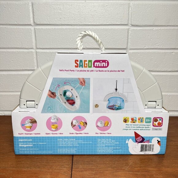 Sago Mini Yeti’s Pool Party Fold and Store Tote Remy RARE BPA & Phthalate-free - Picture 2 of 16